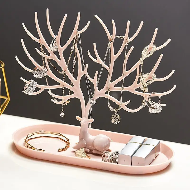 Antler Tree Earring Jewelry Display Stand Bracelet Storage Rack Deer Antler Shaped Necklace Holder Fashion Accessory Organizer