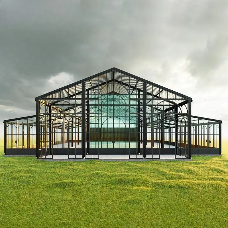 

Transparent Roof Wedding Tent Large Aluminium Church Marquee Venue Frame Atrium Tent Event Glass House Luxury Party Style