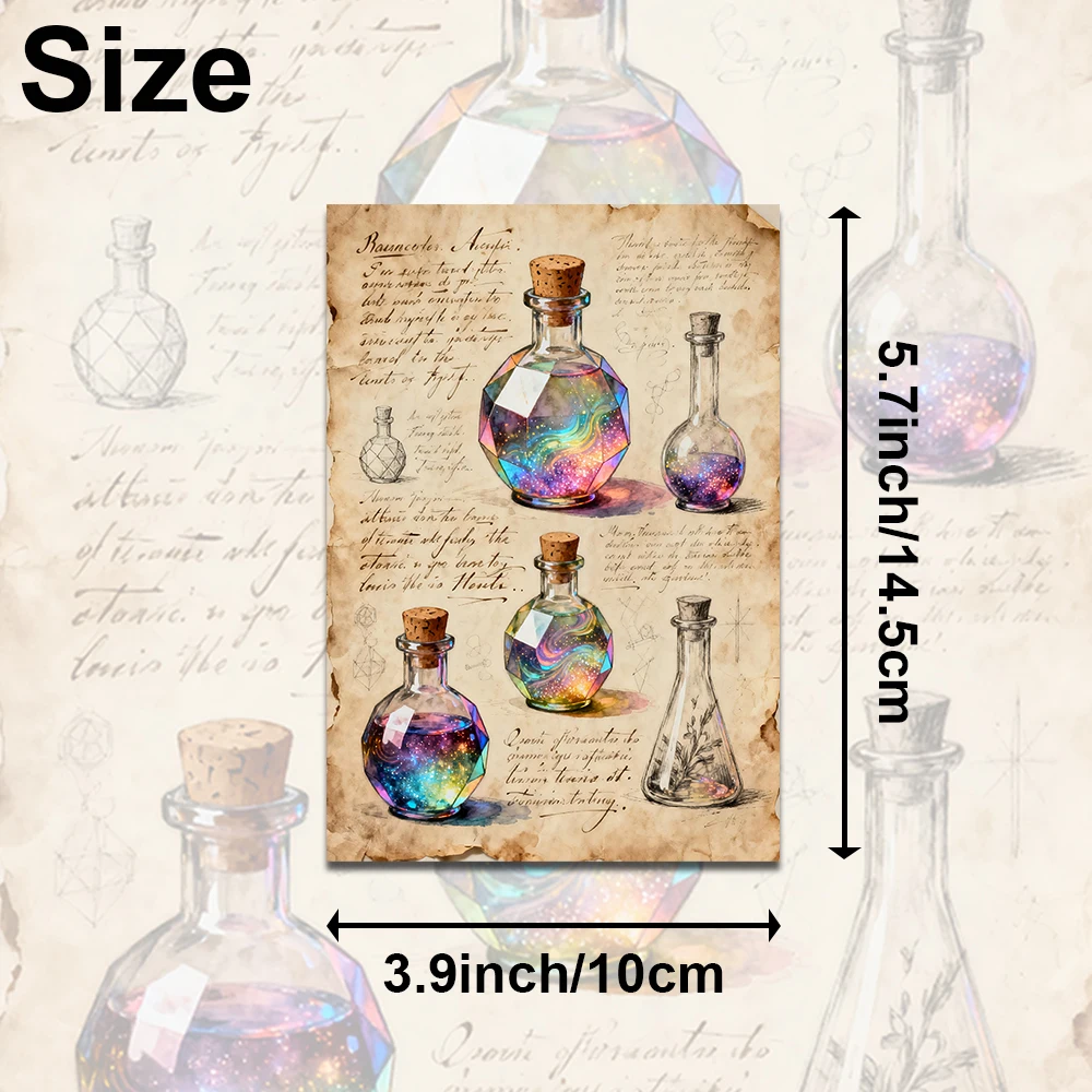 20pcs vintage Magic potion bottle postcards,Birthday/Anniversary gifts, collectibles, suitable for gift giving, can be mailed.