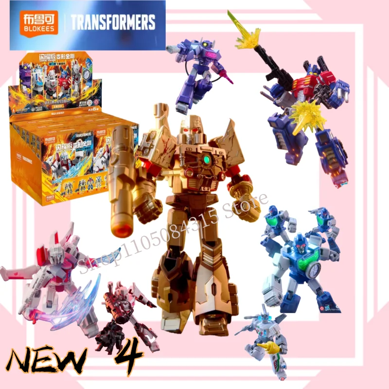 Nueva transformación Blokee versión brillante 4 OP Starscream Megatron juguete de ensamblaje iluminado para niños figuras de acción juguetes regalos Juguetes