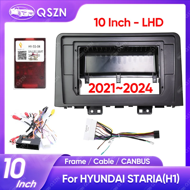 

QSZN 10 inch Car Radio Fascia For HYUNDAI STARIA(H1) 2021-2024 Stereo Audio Player Install Dash Panel Frame Kit Matten Black