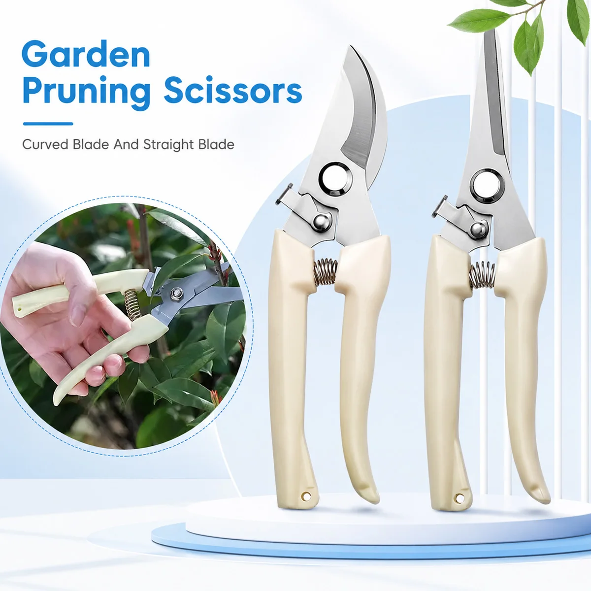 Garden Pruning Scissors Stainless Steel Pruning Shears For Plants Flowers Shrubs Branches Cutting Gardening Tool With Handle