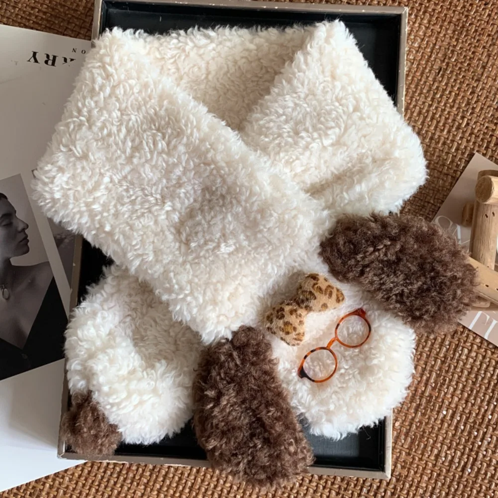 

Classic Knitted Glasses Puppy Scarf Lamb Dog Scarf Warm Korean Style Wool Shawl Women/Men