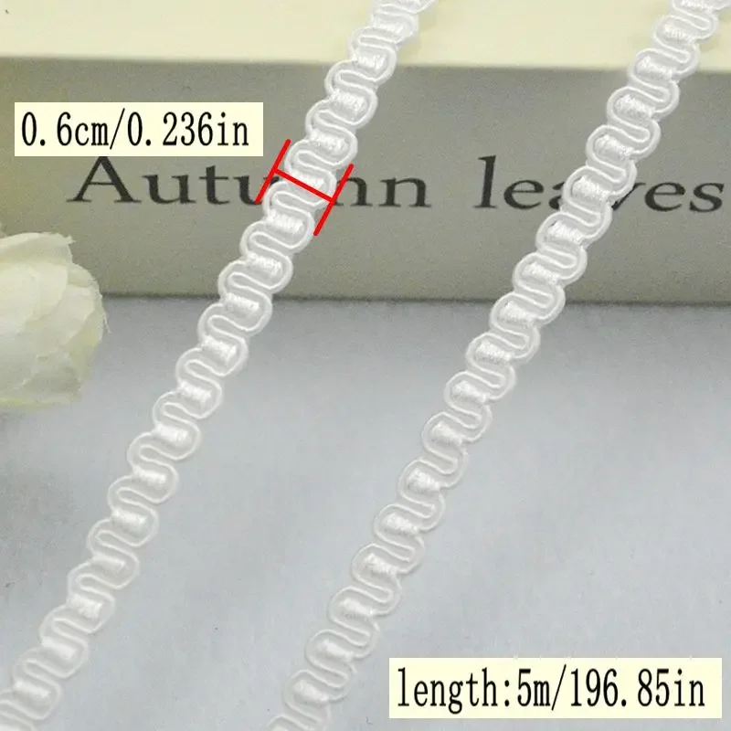 5Meters/16.4Ft Per Pack of New Lace Trim for Clothing, DIY Curtain Lace, Clothing Accessories, Small Curved Ribbon Lace view 5