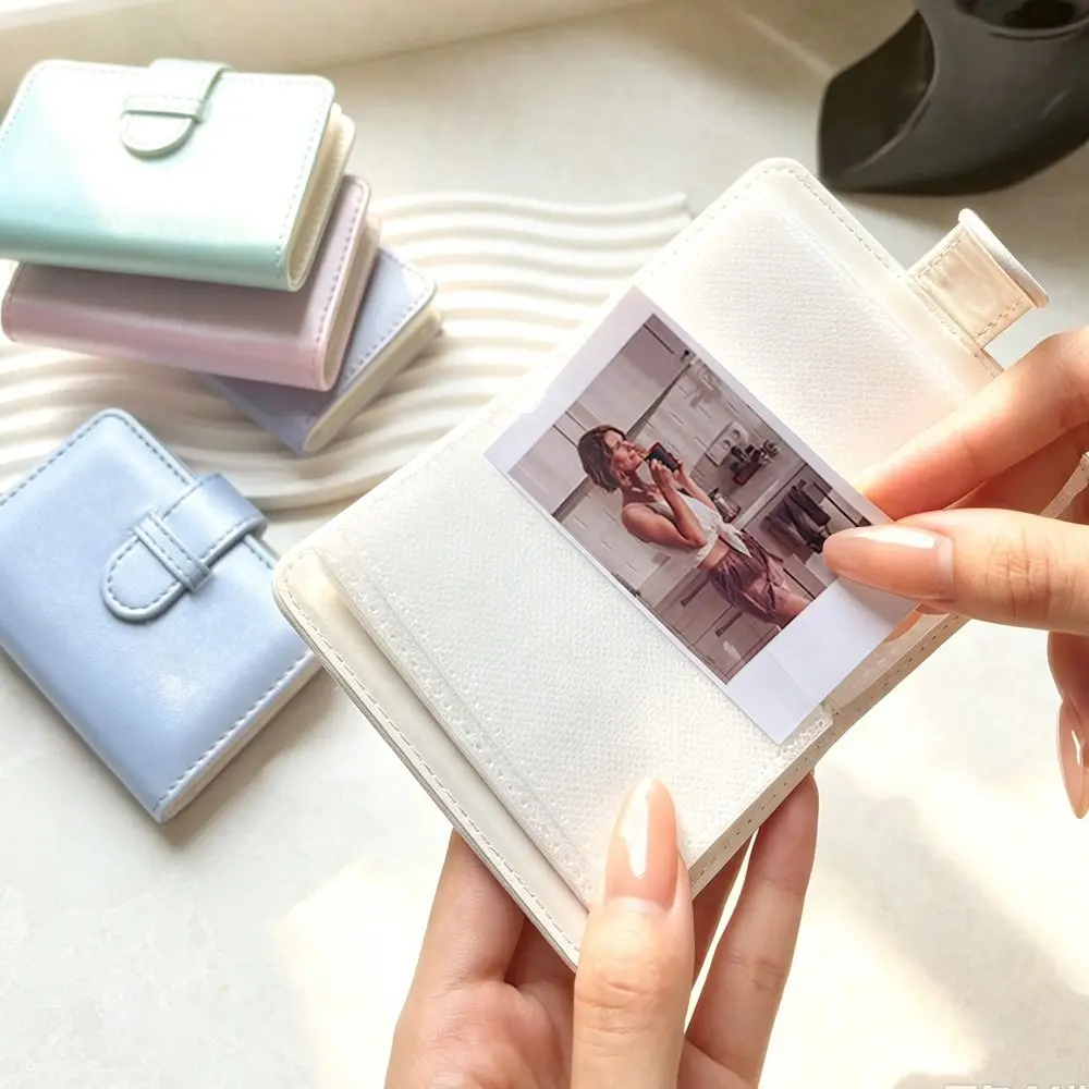 28 Pockets Instant Camera Photo Album Ring Closure PU Leather Photo Book Mini Lightweight Picture Holder Daily Photos