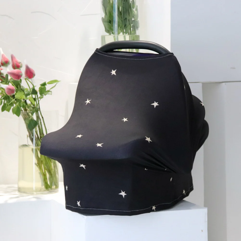 غطاء رضاعة بنمط نجمة السماء، غطاء عربة أطفال متعدد الوظائف لمقعد السيارة، وشاح مريح وخفيف الوزن يسمح بالتهوية #4