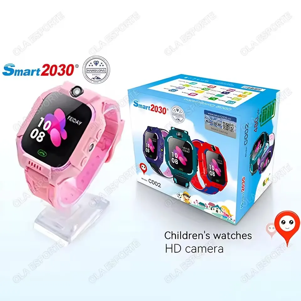 Kinderen Smart Watch SIM-kaart GPS HD Camera Video-oproep SOS Locatiemonitor Smartwatch voor kind Jongen Meisje Smart Watch Student Geschenken