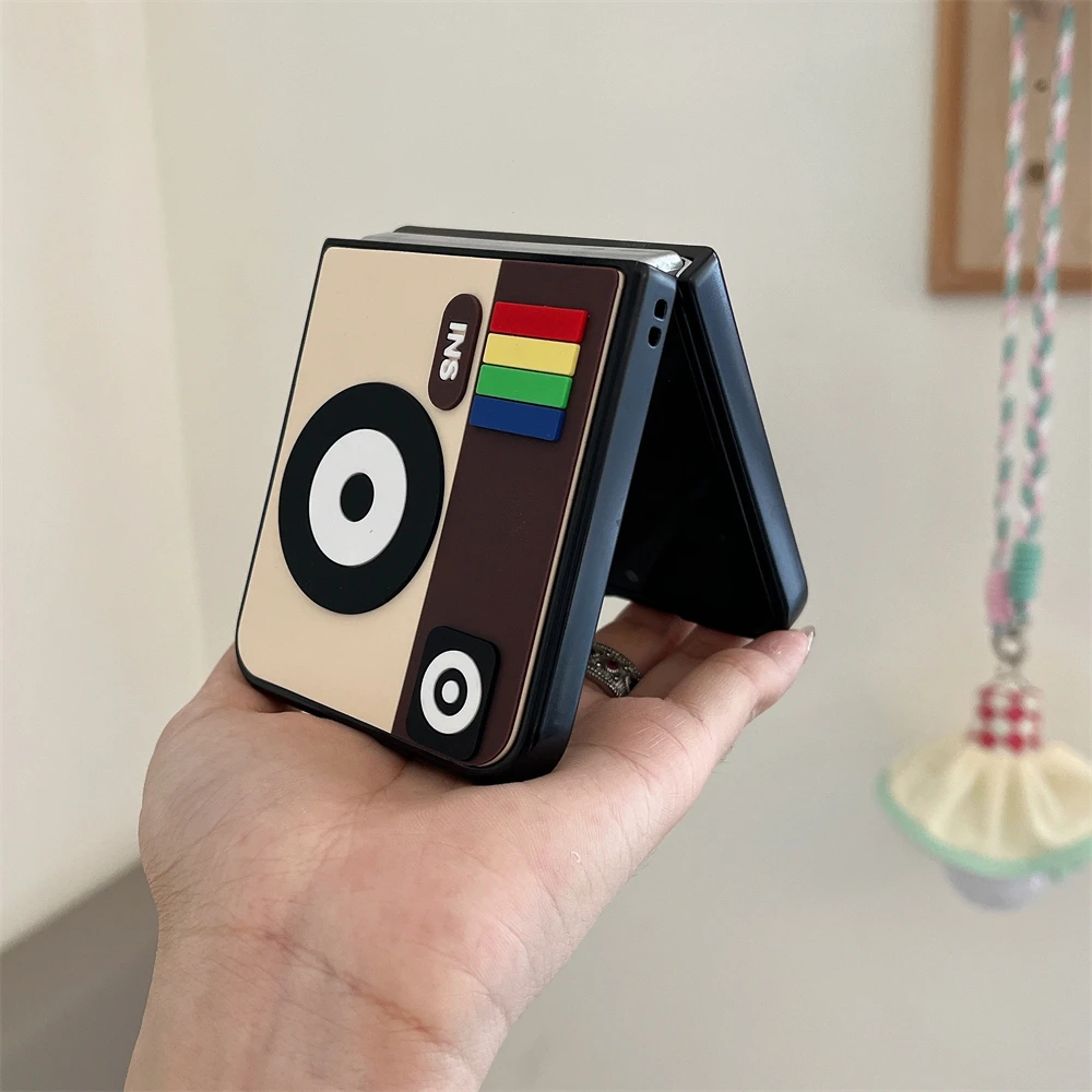 INS كاميرا أضعاف جراب هاتف لموتورولا موتو razr 50 60 الترا 50 الترا 60Pro كاميرا مجسمة قابلة للطي الوجه ثلاثية الأبعاد نموذج غطاء #6