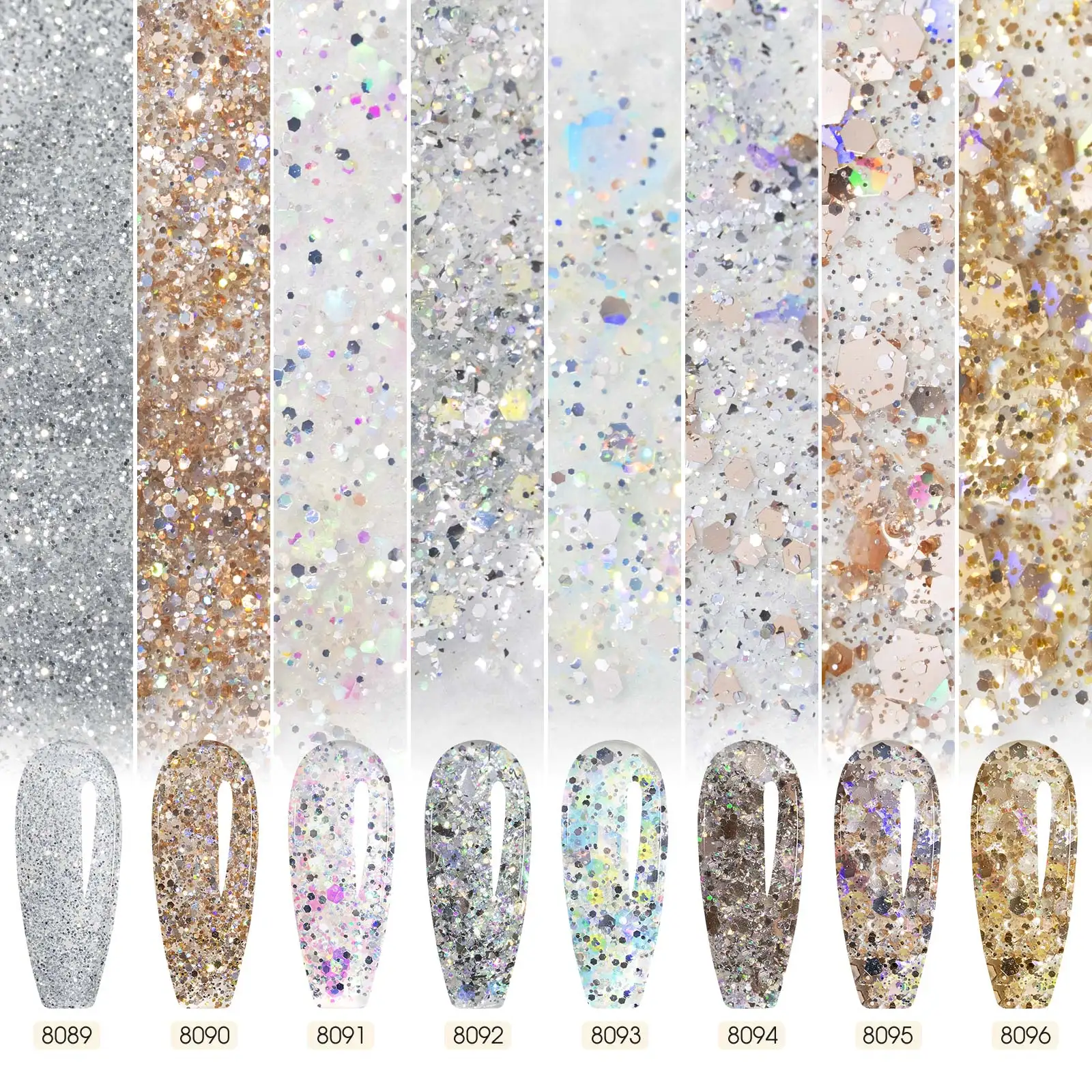 6pcs*9ml CANNI Sparkle Glietter Nail Gel Kit TPO FREE HEMA FREE Soak Off UV LED Polish Gorgeous Color Semi Permanent EU Standard