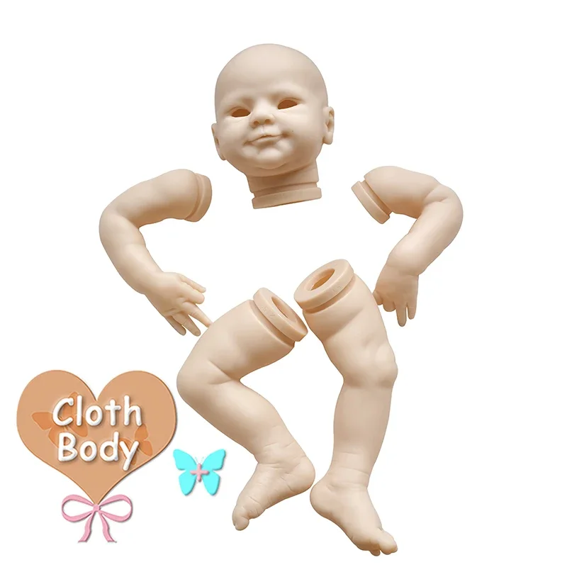 19 Inches Reborn Doll Kit Magdalena Unfinished DIY Doll Parts with Cloth Body and Eyes Muñeca Kit Reborn Bebe