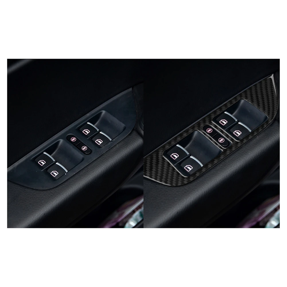 For Volkswagen Touareg 2011-2018 Carbon Fiber Car Interior Stickers Window Lift Panel Decorative Cover Trim