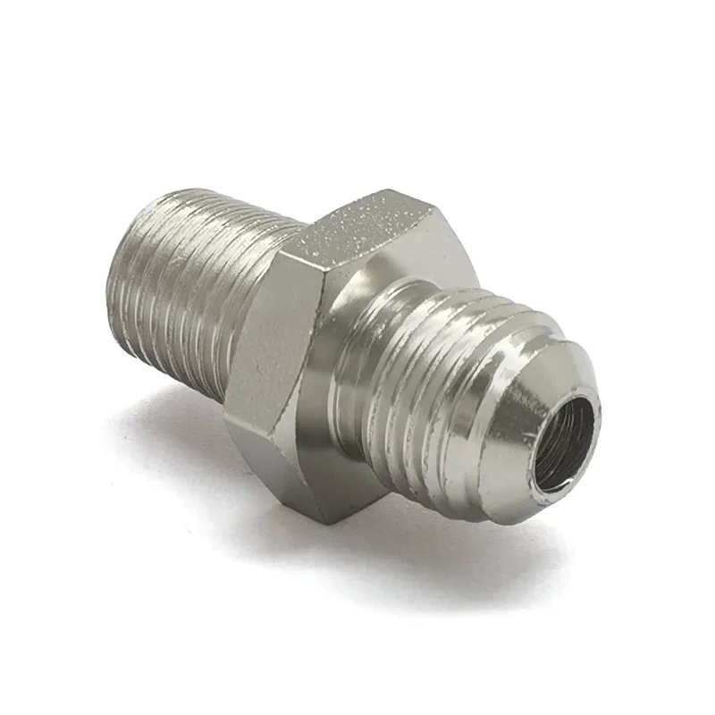 Straight Steel silver AN6 Male Flare to 1/4NPT 3/8NPT 1/8NPT Pipe Fitting Adapter for Oil Cooling Adapter oil cooler kit