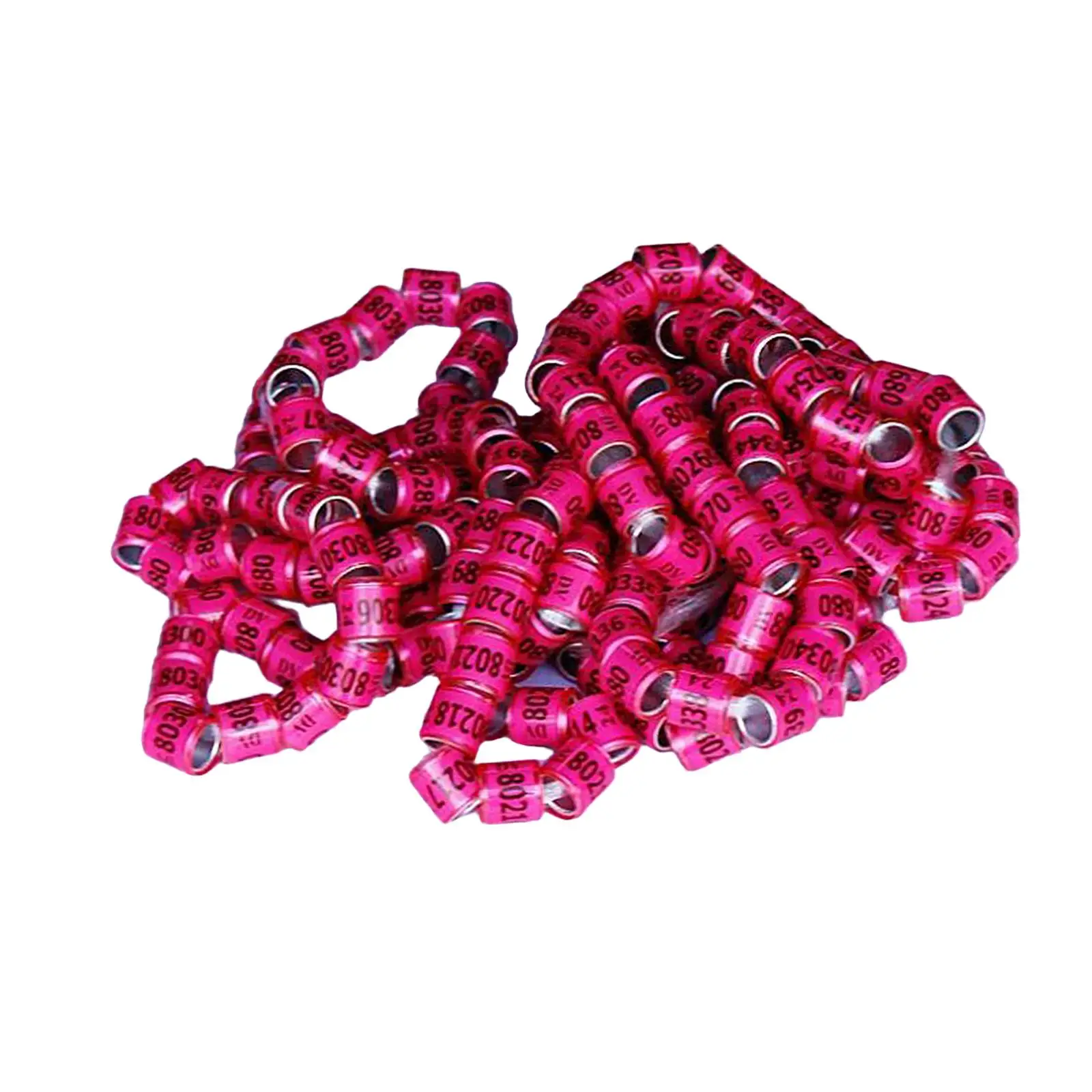 Birds Foot Ring Accessories Aluminum 100pcs Pigeon Bands 8mm ID 11mm Height Numbered for Training and Records