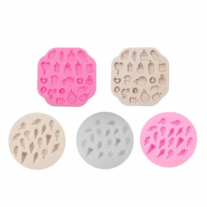 

Cute Silicone Candy Mold Ice Cream Shaped Mini Chocolate Molds Ideal For Handmade Cupcake Top Decorations Perfect For Birthday