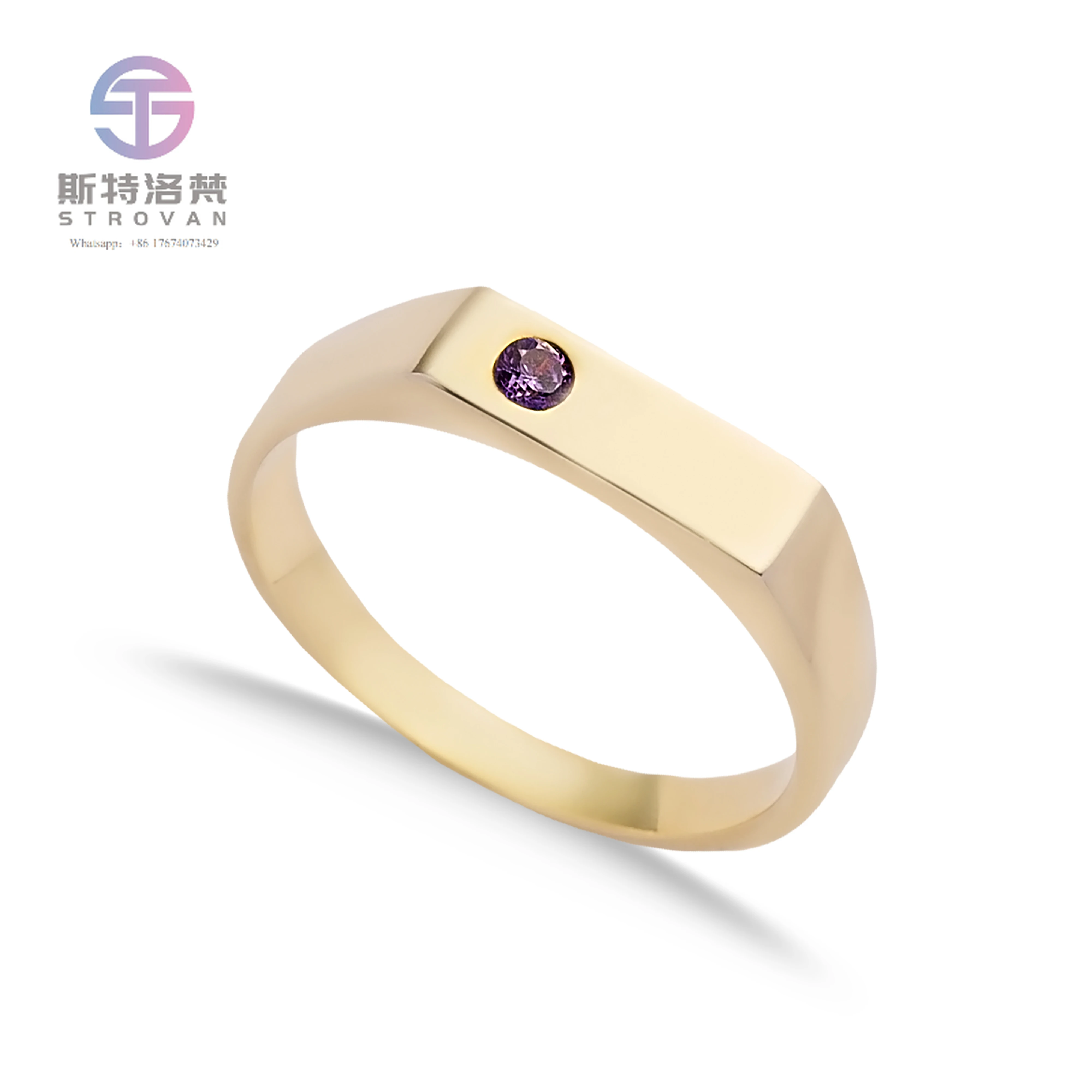 

Plain Design Ring Minimalist Tiny Amethyst Stone Silver Jewelry Wholesale Turkish 925 Silver Sterling Jewelry