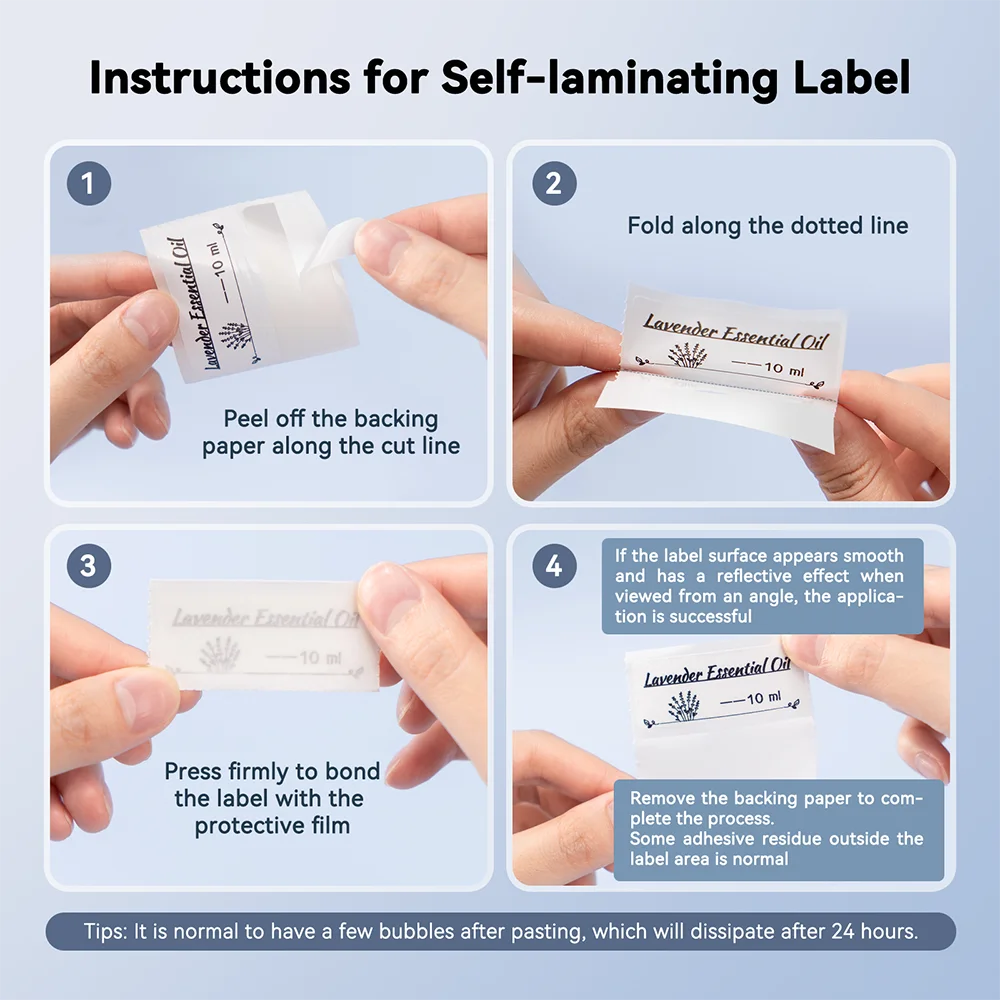 Niimbot M2 Self-adhesive Film Label Sticker Essential Oil Label Paper Perfume Beauty Sample Dispenser Bottle Label Sticker