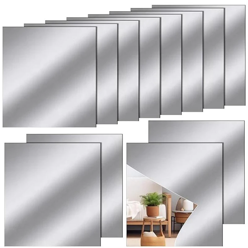 15/20/30cm 3D Self-adhesive Mirror Wall Stickers Thickened 2mm Flexible DIY Art Acrylic Mirror Stickers Living Room Decoration