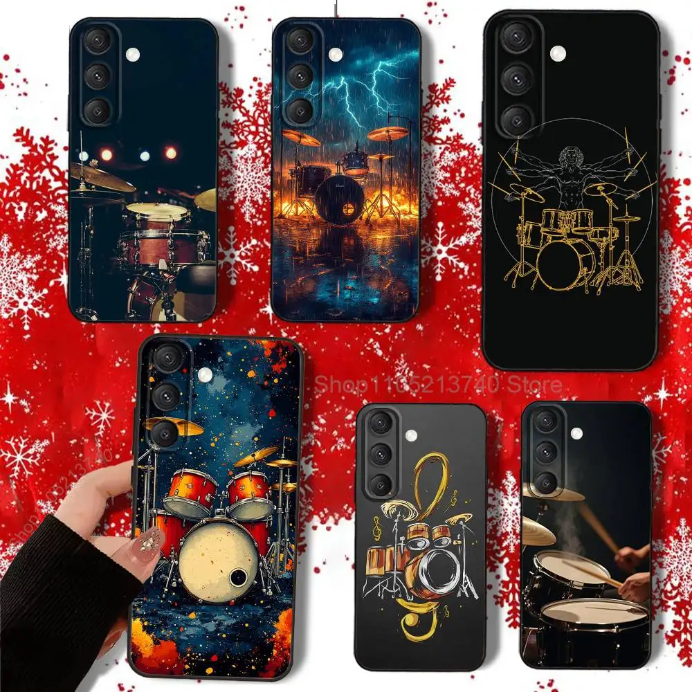 

D-Drum cool Drummer A-atr Phone Case For Samsung S22,S24,S25,S23,S20,S30,S21,Ultra,Plus,5G,Fe,Lite black Silicone Phone Cover