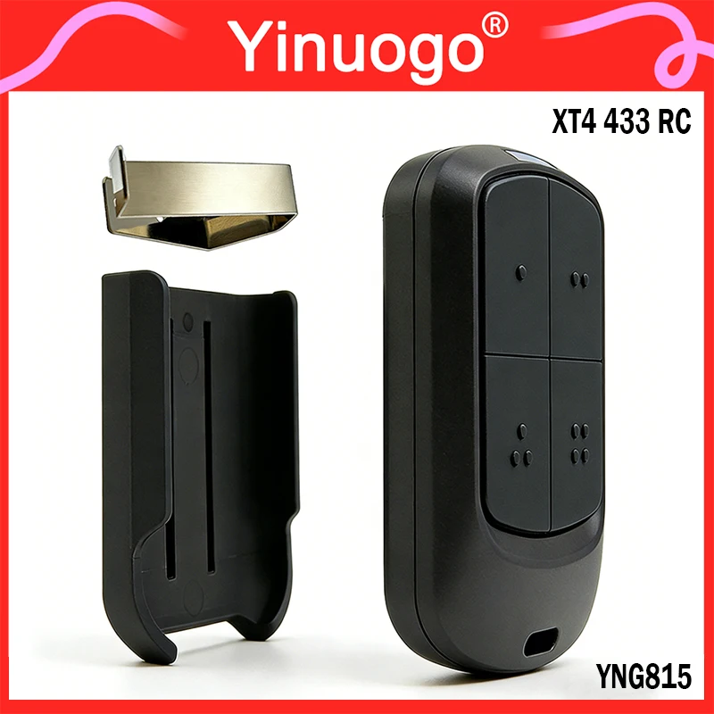 

YNG815 XT4 433 RC Garage Door Remote Control 433MHz Rolling Code with Clip Compatible with XT4 433RC 787456 787452