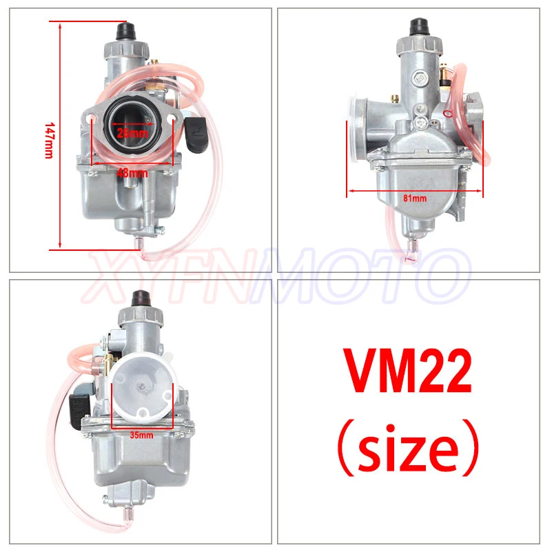 VM22 26mm Carburetor for Mikuni Pit Dirt Bike 110cc 125cc 140cc Lifan YX Zongshen Pit Dirt Bike XR50 CRF70 KLX BBR Apollo