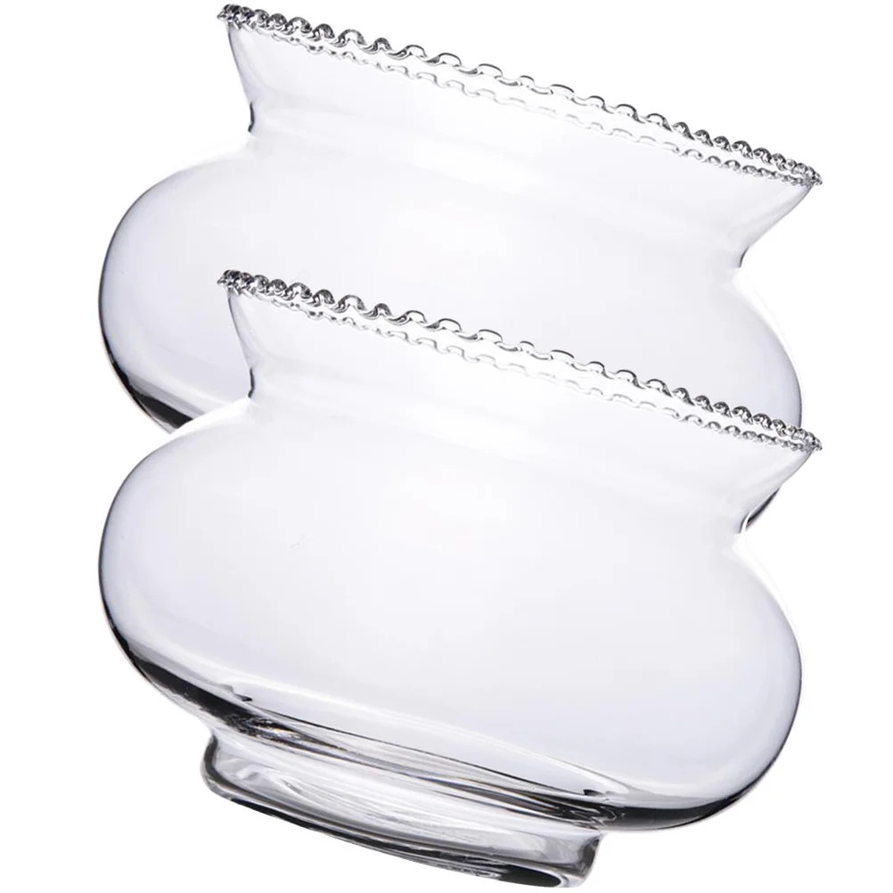 

2Pcs Transparent Goldfish Bowl Glass Simple Clear Desktop Fish Tank Fish Bowl Hydroponic Planter Round Vase Bubble Vase