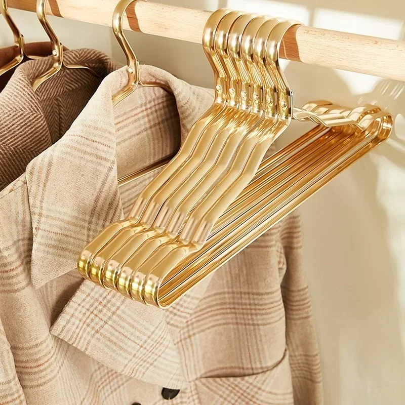 

Clothes Hangers 10pcs Aluminium Alloy Coat Hangers Anti-slip Seamless Metal Drying Rack Wardrobe Organizer Clothing Storage Rack