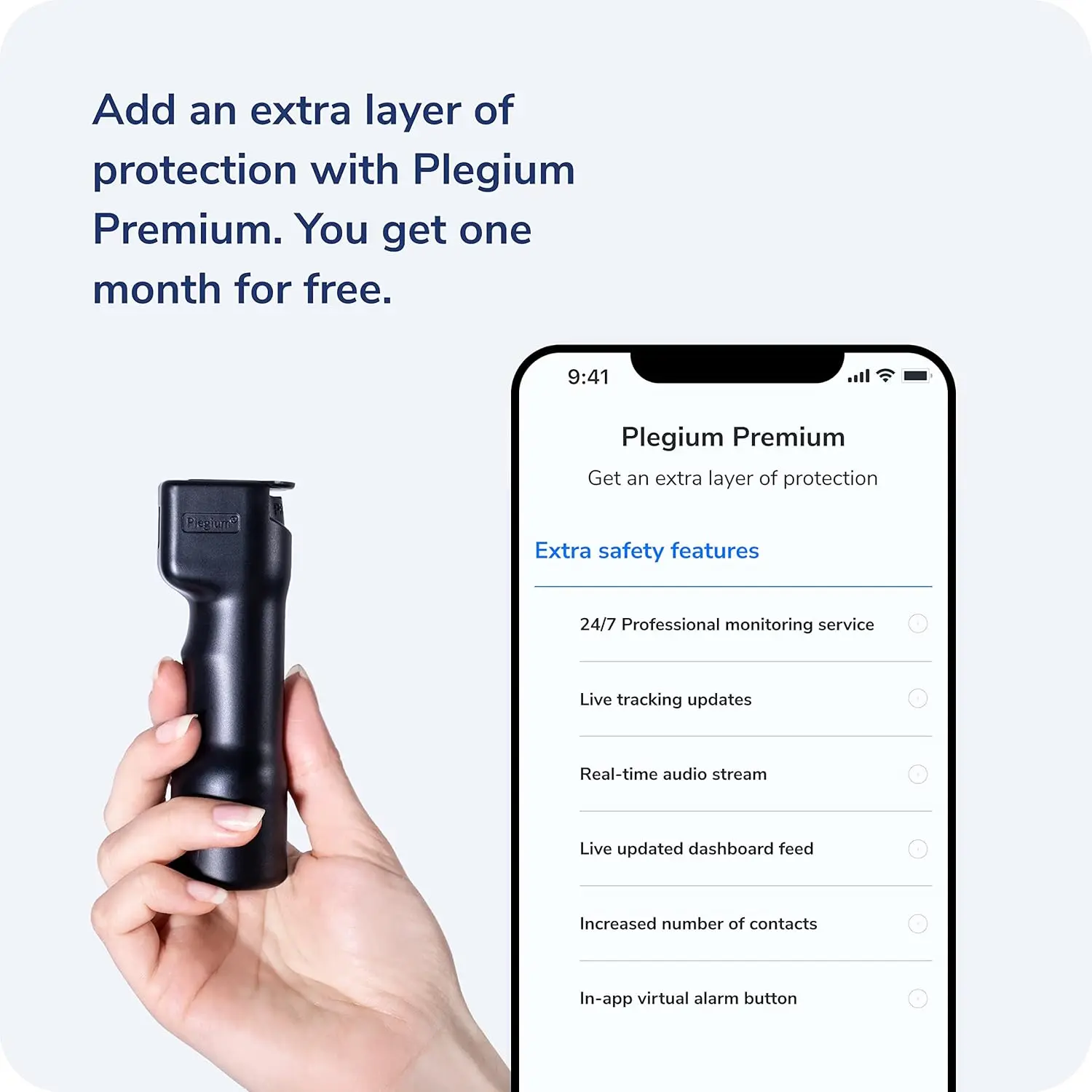 Smart Pepper Spray 5 في 1 - سلسلة مفاتيح للدفاع عن النفس للنساء والرجال مع موقع GPS مجاني، نصوص الطوارئ، التتبع المباشر، B
