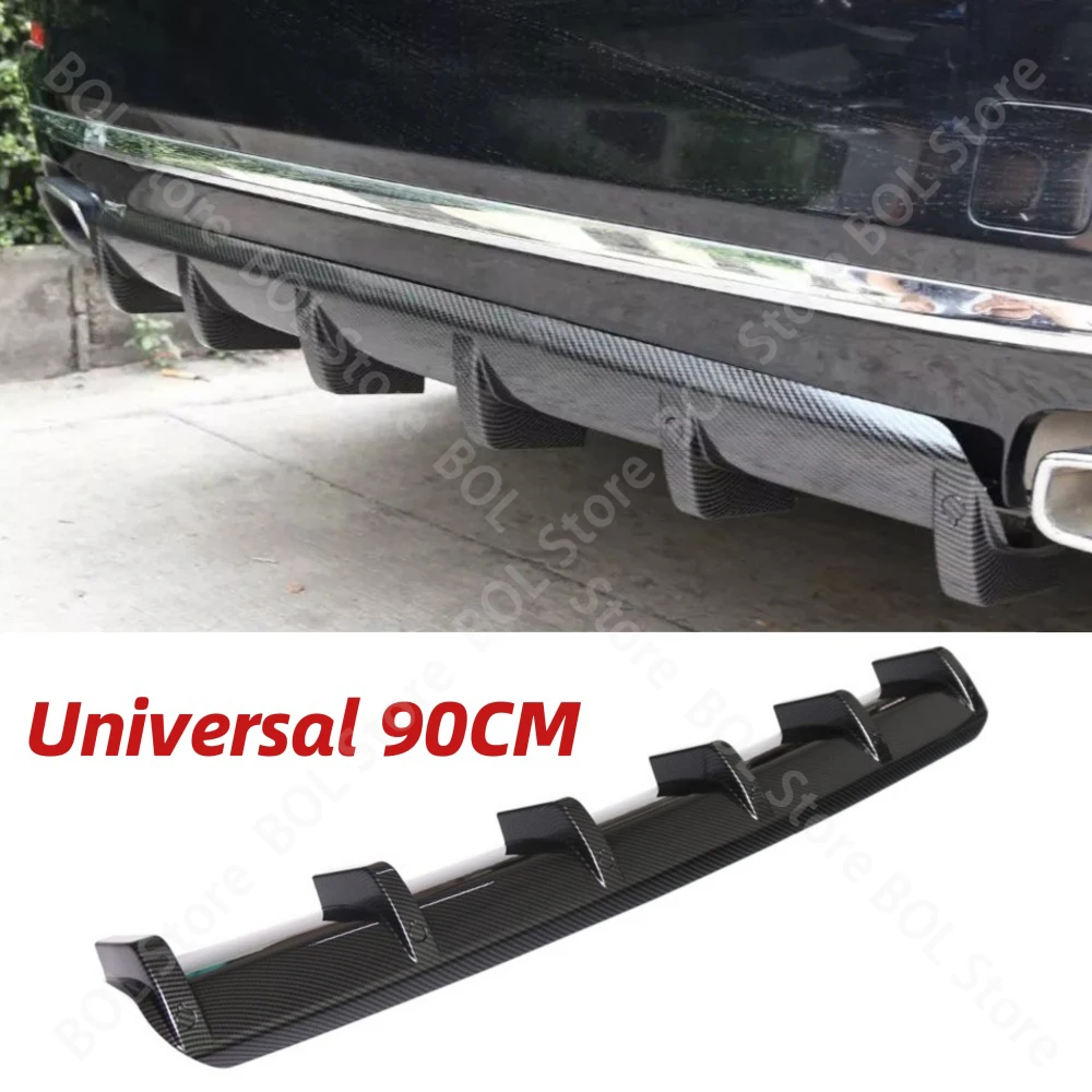 Uniwersalny 90CM tylny zderzak samochodowy Spoiler 6 Fin Shark Fin Style tylny zderzak samochodowy dyfuzor wargowy Automoble Protector