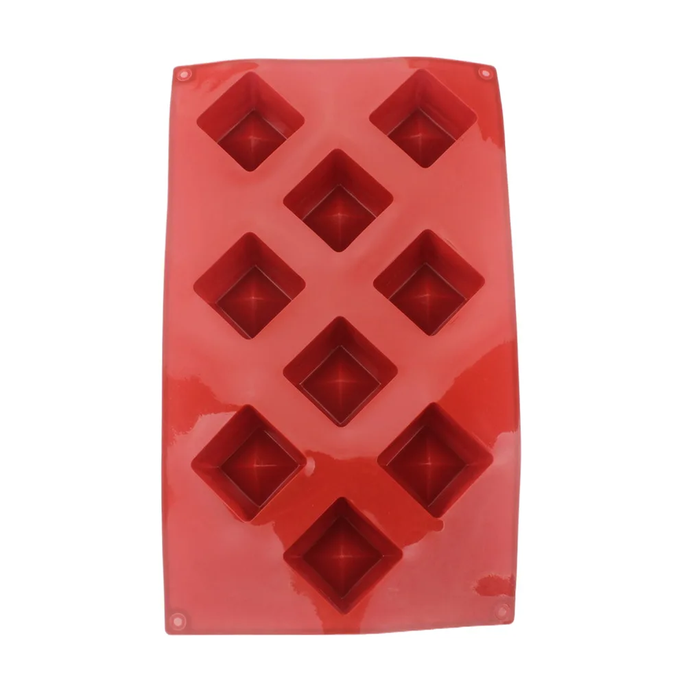 9 Hole Square Shape Center Concave Silicone Chocolate Mold Food Grade Silicone Mousse Dessert Mold Cake Decoration Baking Tools