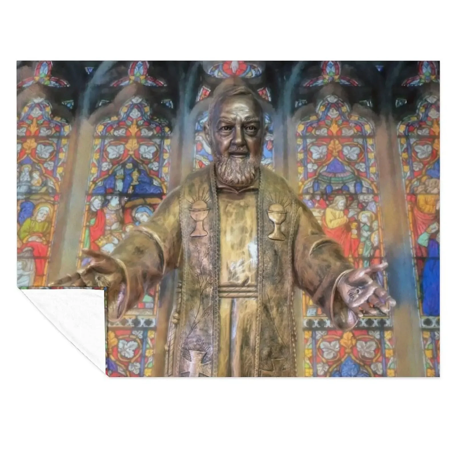 

Saint Pio Statue Throw Blanket Quilt Tourist Decorative Throw Custom Blankets