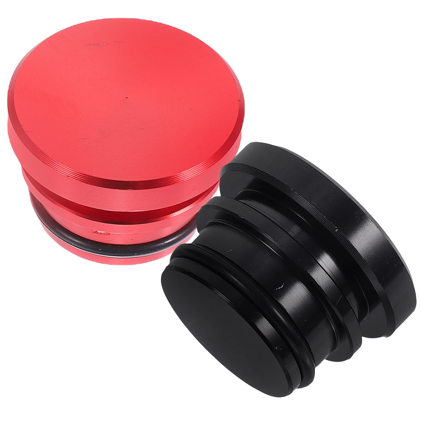 

2Pcs Cigarette Dust Plug Cover Cap Car Accessories Aluminum Cigarette Lighter Cap Alloy Socket Red Black Automotive Decor