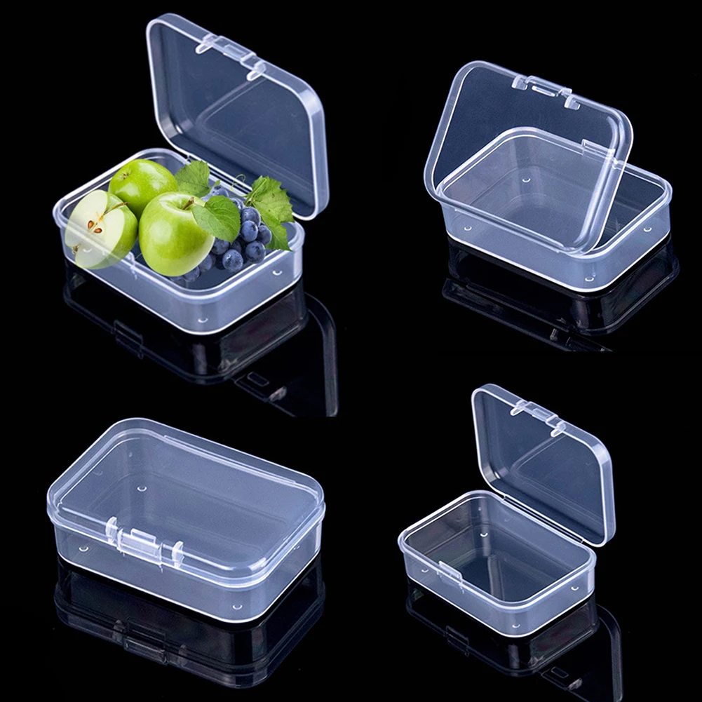 Square Boxes Mini Clear Plastic Jewelry Storage Case Container Packaging Box for Earrings Rings Beads Collecting Small Items