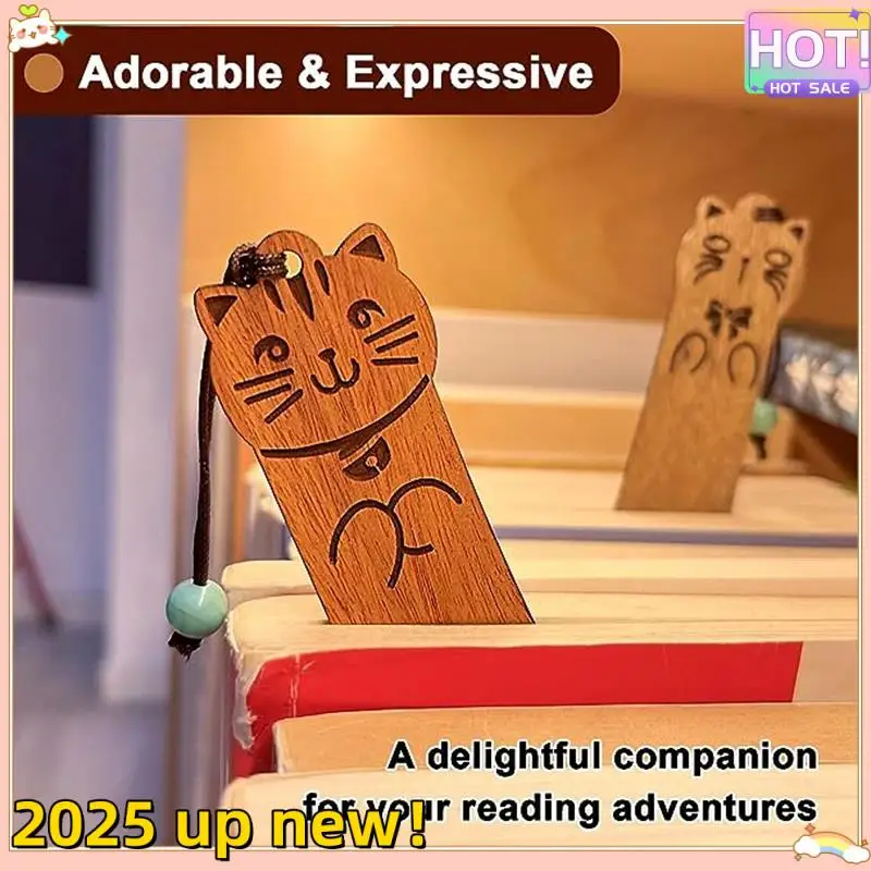 L47A-4Pcs Wooden Bookmark Cartoon Animal Birthday Gift Bookmark Engraving Company School Commemorative Gift