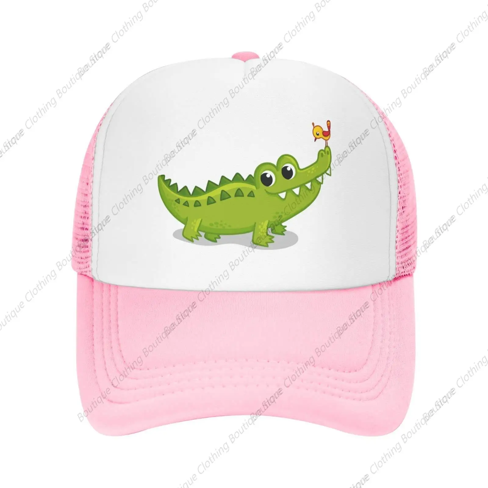 

Mesh Dad Hat Adjustable Washed Cute Crocodile Bird Pink Baseball Dad Cap Funny Distressed Ball Trucker Cap for Women Men Unisex