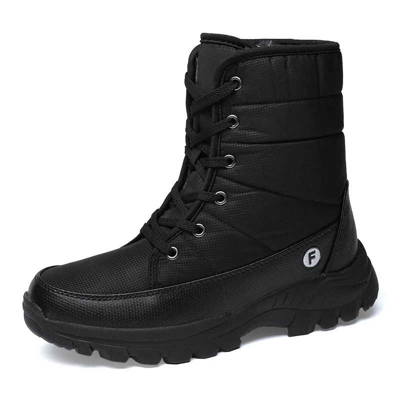 Botas de nieve para hombre, zapatos de felpa gruesa, impermeables, antideslizantes, mantienen el calor, talla grande 46, para exteriores, invierno, novedad