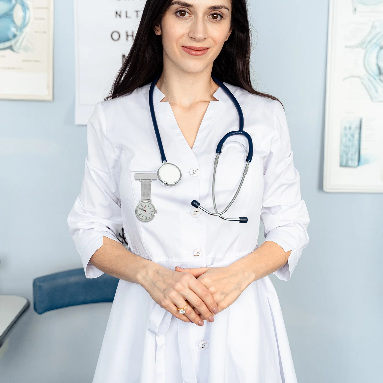 

Doctor Chest Watch Minimalist Nursing Fob Watch Clip On Pendant Timepiece For Medical Professionals Hospital Clinic Use