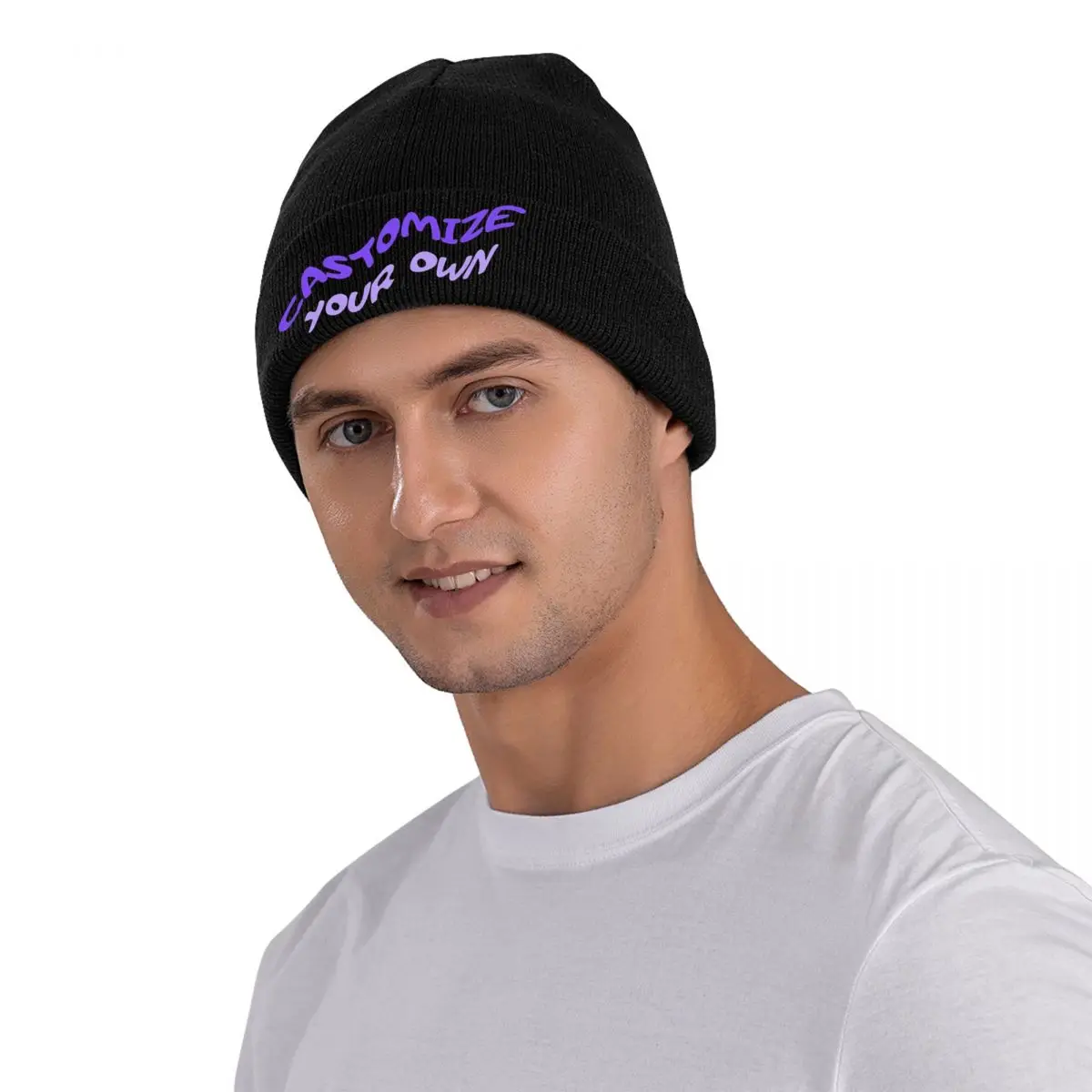 Customize Your Own Beanie Hats Funny Caps Unisex Adult Outdoor Skullies Beanies Winter Graphic Warm Beanie Hats