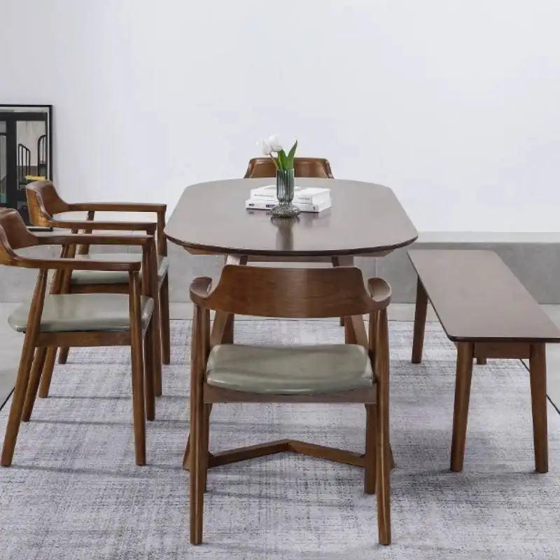Небольшой обеденный стол, коричневый овальный дизайнерский обеденный стол для гостиной, кухни, ресторана, обеденный уголок, мебель Tavolino Da Salotto
