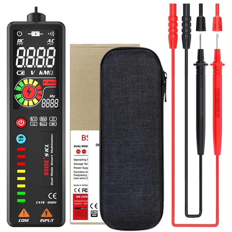 BSIDE S1CL Voltage Tester LCD 3-Results Display AC Voltage Detector Non-Contact With Adjustable Sensitivity Multimeter