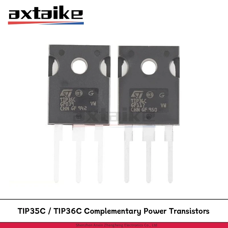 

5 Pairs TIP35C + TIP36C TO-247 25A 100V 125W NPN PNP TIP35CP TIP36CP Complementary Power Transistors