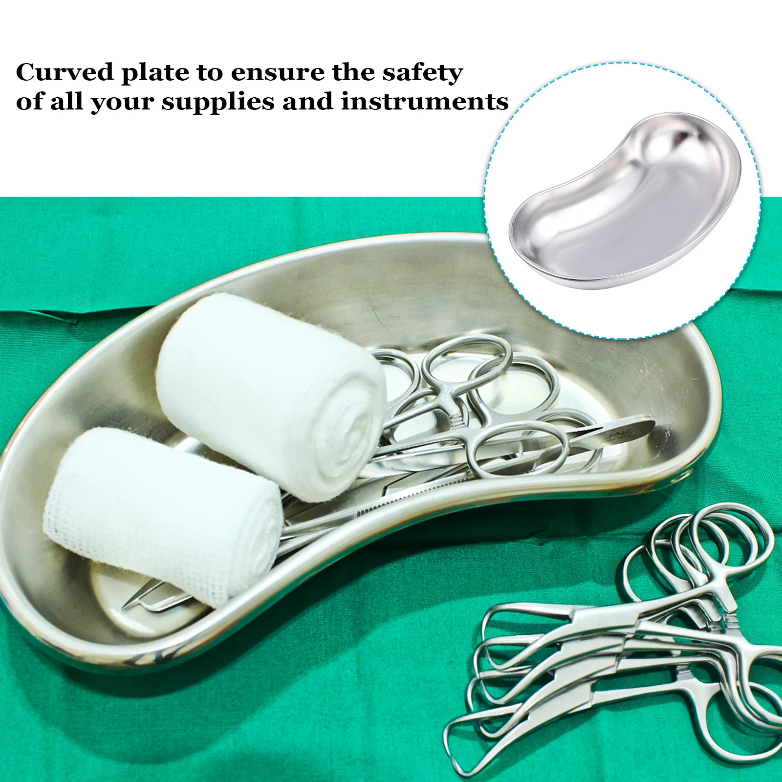 

Medium Instrument Tray Stainless Steel Surgical Lab Clinical Tool Container Seamless Corners Easy Clean Sanitary