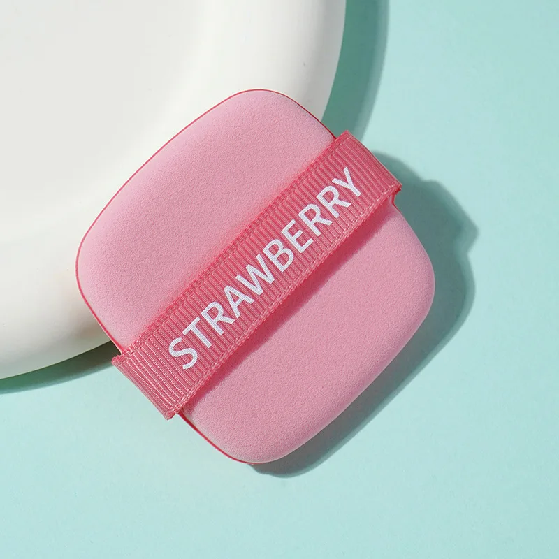 Juego de esponjas cosméticas de fresa, base de maquillaje suave de doble cara para mujer, esponja de maquillaje grande súper suave sin comer en polvo