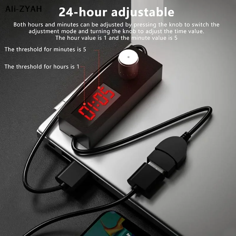 Reliable Digital Display USB Timer Switch Portable Adjustable Power Off Switch 5V Switching Cord Auto Shut Off Power Management