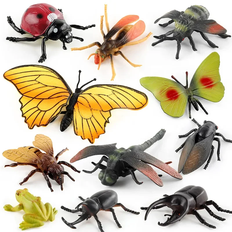 Figurines d'action de simulation d'insecte pour enfants, araignée d'Auckland, équation de papillon, mante, criquet, libellule, modèles, jouets de décoration d'intérieur