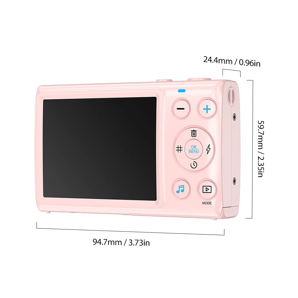 

2,4-дюймовый дисплей, 48 МП камера для фотосъемки, 4K Ultra HD, поддержка зарядки во время записи, вспышка, автофокус, 8 фильтров.