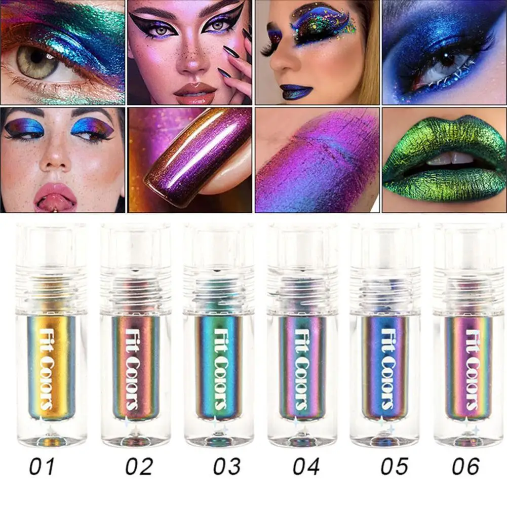 Optical Chameleon Eye Shadow Liquid, Líquido Leve para Destaque, Maquiagem Formadora de Filme, Líquido para Lábios, V9G3