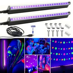 5W USB UV Light Blacklight Bar for Body Painting Blacklights 395nmTapestry Poster Glow Party T5 Tube UV Strip Lights for Cabinet