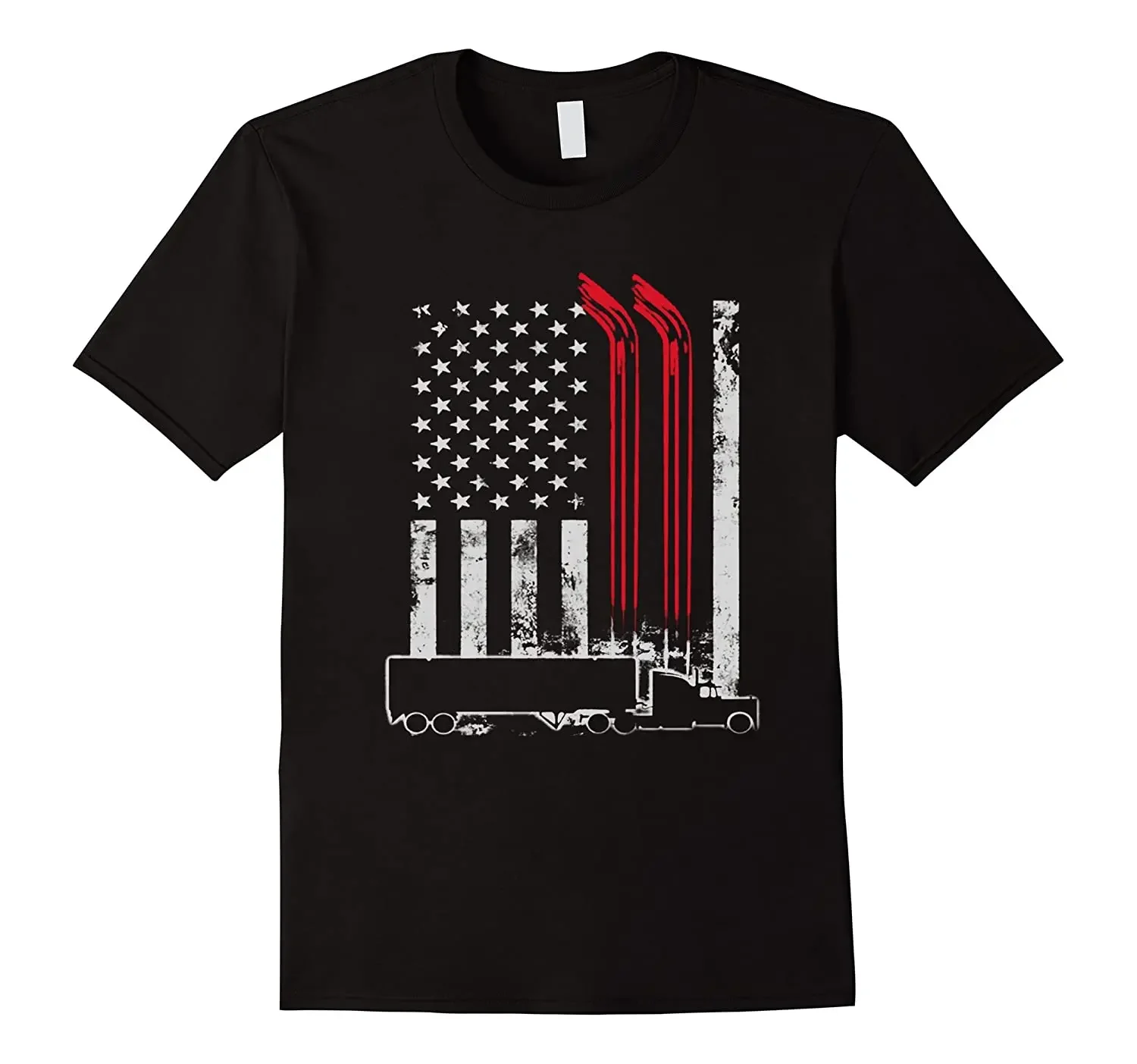 Trucker T Shirt Truck Driver American Flag T-Shirt. Summer Cotton Short Sleeve O-Neck Mens T Shirt New S-3XL