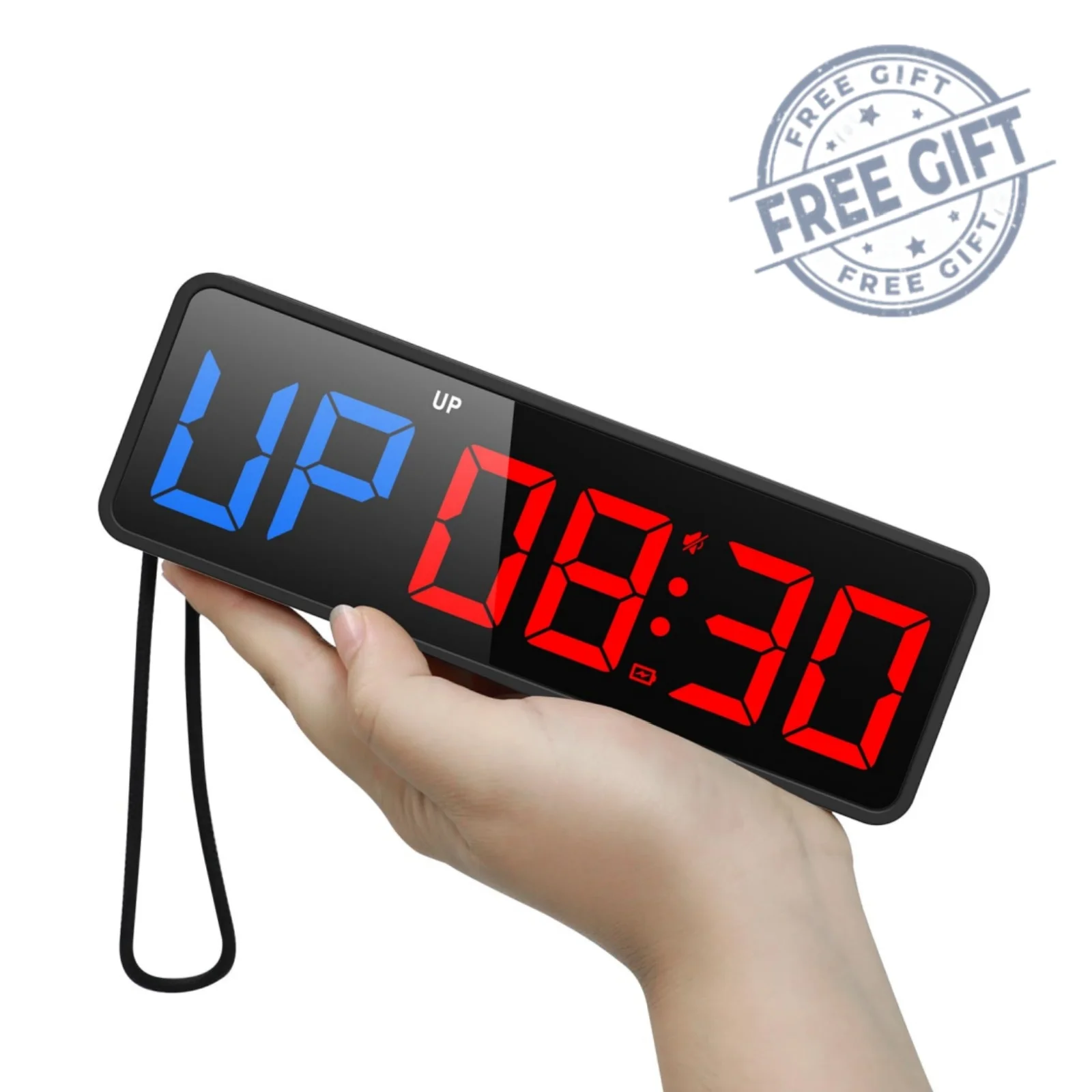 KERCHAN Small Portable Gym Timer Clock,Stopwatch,Workout Interval Timer with Powerful Battery,Strong Magnet,Remote Control