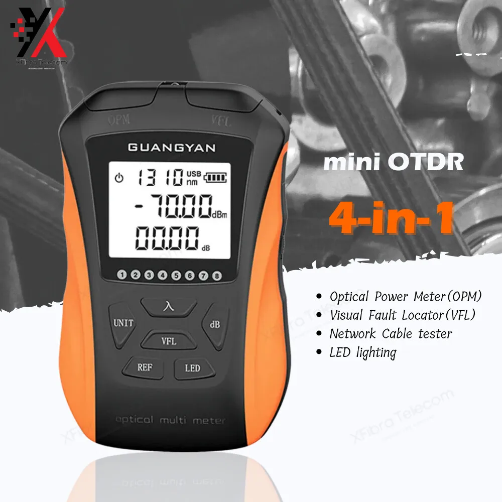 

MINI OPM 4-In-1 Optical Power Meter Visual Fault Locator Network Cable Test Fiber Optic Tester LED Ghting 5Km 5Mw